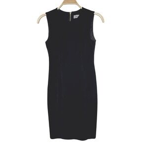 Calvin Klein Black Sleeveless Sheath Dress Velvet Touch Zipper Back Size‎ 2